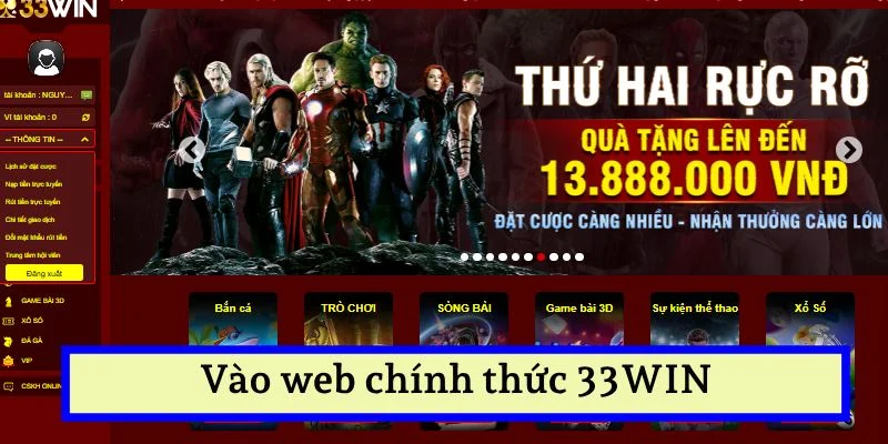 Hướng dẫn đăng nhập truy cập web chính thức chính chủ của 33WIN